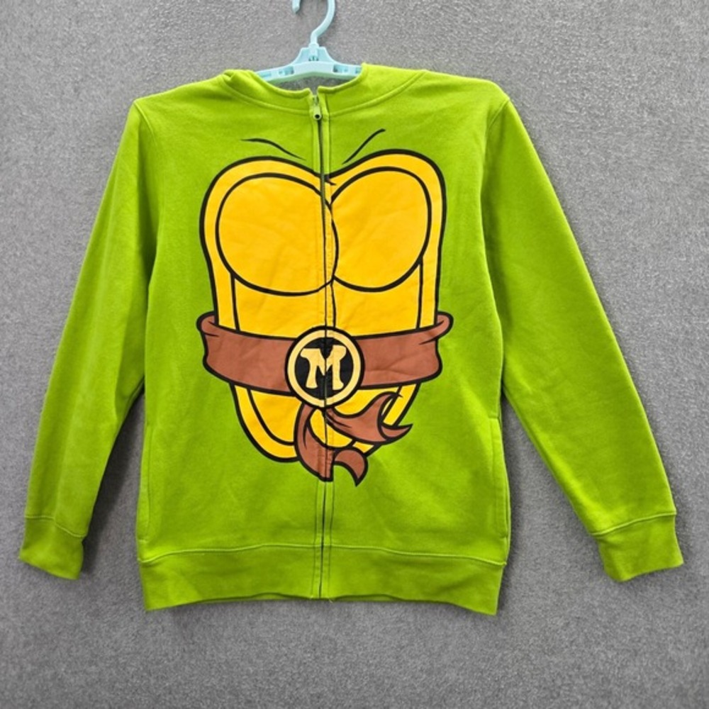 Nickelodeon Men Sweatshirt Small Green Hoodie Ninja Turtles‎ Costume Full Zip